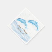 Serviette En Papier Papier Mariage Dolphin Aquarelle (Coin)
