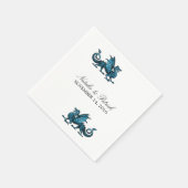 Serviette En Papier Papier Mariage Dragon Bleu (Coin)