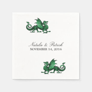 Serviette En Papier Papier Mariage Dragon Vert