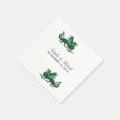 Serviette En Papier Papier Mariage Dragon Vert (Coin)