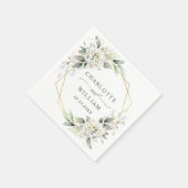 Serviette En Papier Papier Mariage Dusty Blue Floral (Coin)