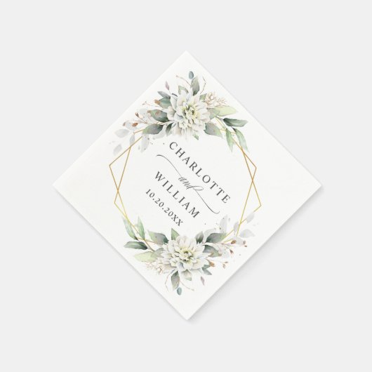 Serviette En Papier Papier Mariage Dusty Blue Floral (Coin)