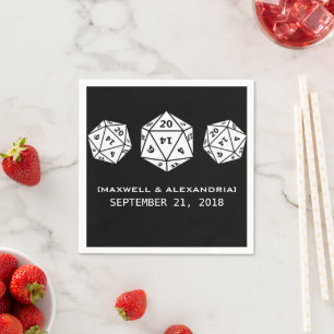 Serviette En Papier Papier Mariage Ebony D20 Dice Gamer