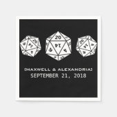 Serviette En Papier Papier Mariage Ebony D20 Dice Gamer (Devant)