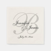Serviette En Papier Papier Mariage Ecru classique Napkin (Devant)