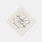 Serviette En Papier Papier Mariage Ecru classique Napkin (Coin)