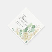 Serviette En Papier Papier Mariage Élégant Magnolia Eucalyptus (Coin)