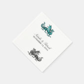 Serviette En Papier Papier Mariage en argent turquoise Dragon (Coin)