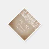 Serviette En Papier Papier Mariage en dentelle Burlap Rustique (Coin)