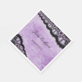 Serviette En Papier Papier Mariage en dentelle noire gothique violet G (Coin)