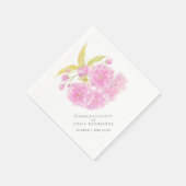 Serviette En Papier Papier mariage en fleurs de cerisier rose (Coin)