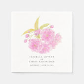 Serviette En Papier Papier mariage en fleurs de cerisier rose (Devant)