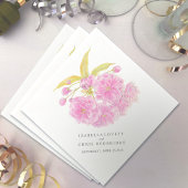 Serviette En Papier Papier mariage en fleurs de cerisier rose