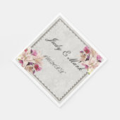 Serviette En Papier Papier Mariage en marbre blanc Lily (Coin)