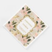 Serviette En Papier Papier Mariage en or Blush personnalisé (Coin)