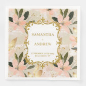 Serviette En Papier Papier Mariage en or Blush personnalisé (Devant)