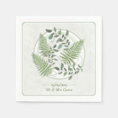 Serviette En Papier Papier Mariage Eucalyptus & Fern Rings (Devant)