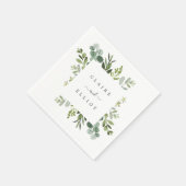 Serviette En Papier Papier Mariage Eucalyptus Green Foliing (Coin)
