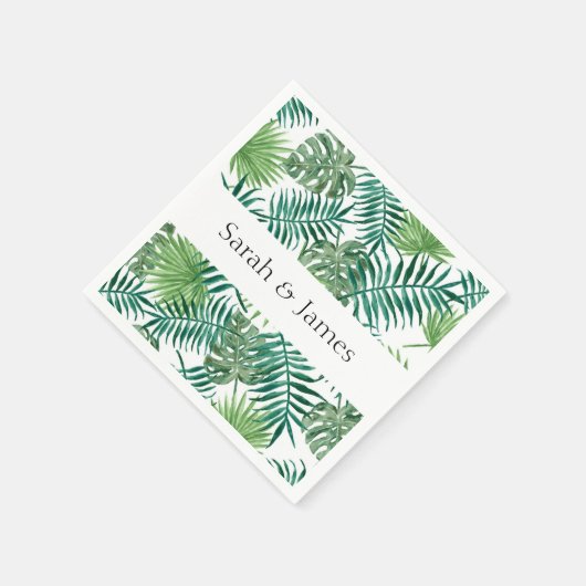 Serviette En Papier Papier Mariage Feuille Tropical Palm Napkin (Coin)