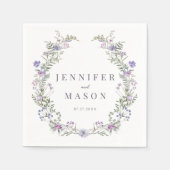 Serviette En Papier Papier mariage fleur sauvage lavande violette (Devant)