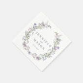 Serviette En Papier Papier mariage fleur sauvage lavande violette (Coin)