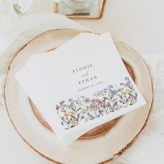 Serviette En Papier Papier Mariage fleur sauvage Naples Floral Boho