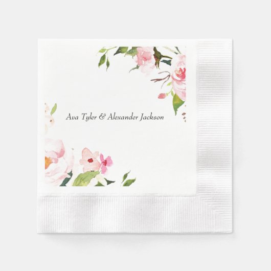 Serviette En Papier Papier mariage floral (Devant)