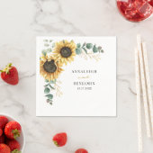 Serviette En Papier Papier Mariage floral Eucalyptus de tournesol (En situation)
