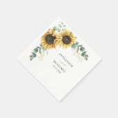 Serviette En Papier Papier Mariage floral Eucalyptus de tournesol (Coin)