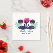 Serviette En Papier Papier Mariage floral funky (En situation)