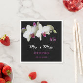 Serviette En Papier Papier Mariage floral orchidée (En situation)