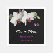 Serviette En Papier Papier Mariage floral orchidée (Devant)