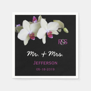 Serviette En Papier Papier Mariage floral orchidée