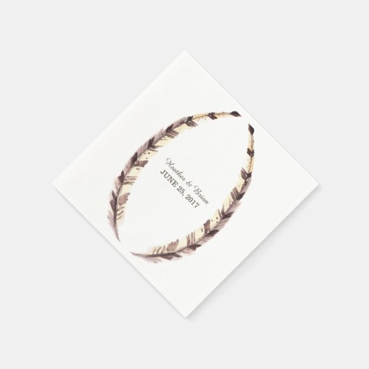 Serviette En Papier Papier Mariage frontalier en plumes serviettes (Coin)
