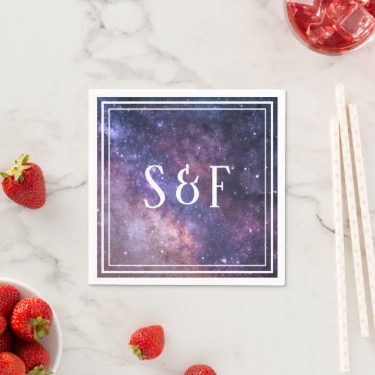 Serviette En Papier Papier Mariage Galaxy de l'univers spatial (En situation)