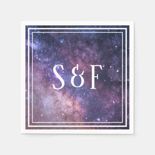 Serviette En Papier Papier Mariage Galaxy de l'univers spatial (Devant)