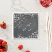 Serviette En Papier Papier Mariage Gay Chalkboard Design (En situation)