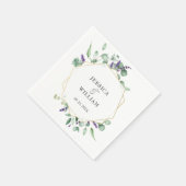 Serviette En Papier Papier Mariage géométrique Eucalyptus moderne (Coin)