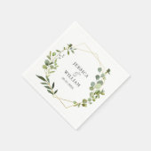 Serviette En Papier Papier Mariage géométrique Eucalyptus moderne (Coin)