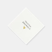 Serviette En Papier Papier Mariage Gold Heart personnalisé (Coin)