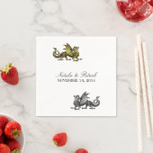Serviette En Papier Papier Mariage Gold Silver Dragon (En situation)