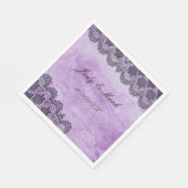 Serviette En Papier Papier Mariage gothique noir dentelle violet (Coin)