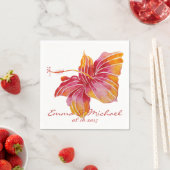 Serviette En Papier Papier Mariage Hawaii Fleur Personnalisé (En situation)