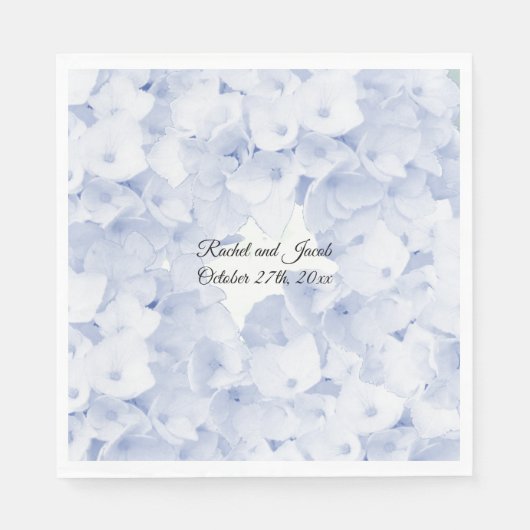 Serviette En Papier Papier Mariage Hydrangea bleu à peine serviettes (Devant)