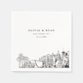 Serviette En Papier Papier Mariage Las Vegas Skyline Cocktail Napkin (Devant)