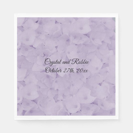 Serviette En Papier Papier Mariage Lavender Hydrangea (Devant)