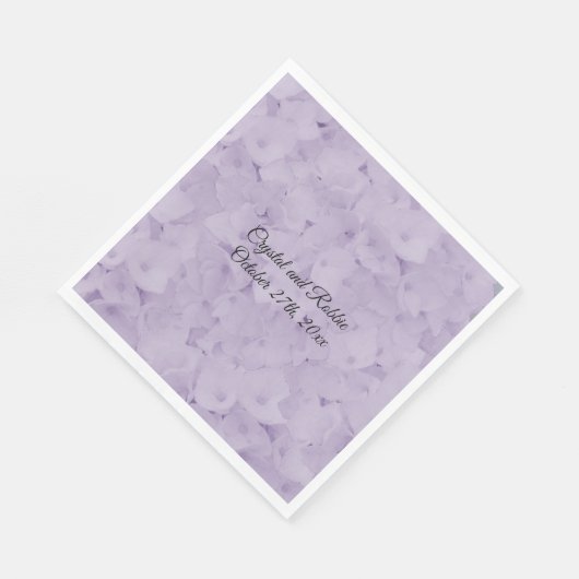 Serviette En Papier Papier Mariage Lavender Hydrangea (Coin)