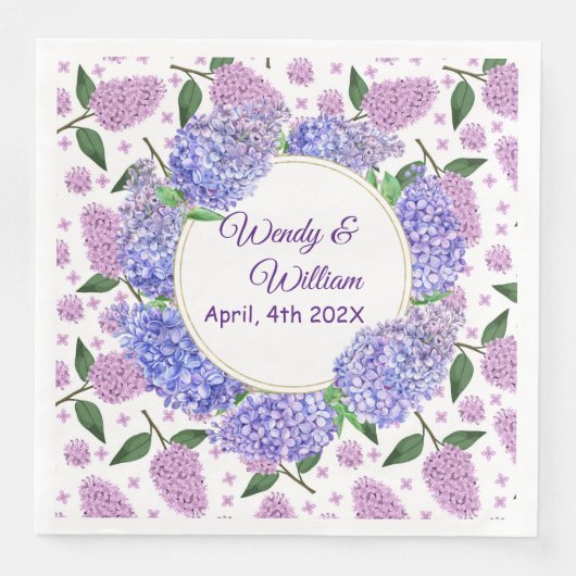 Serviette En Papier Papier Mariage Lavender Lilacs Napkin (Devant)