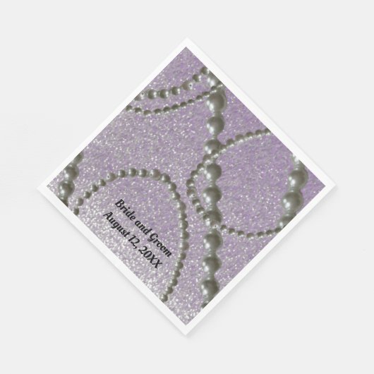 Serviette En Papier Papier Mariage Mauve en métal Fleck Pearl (Coin)