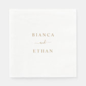 Serviette En Papier Papier Mariage minimaliste élégant Napkin (Devant)